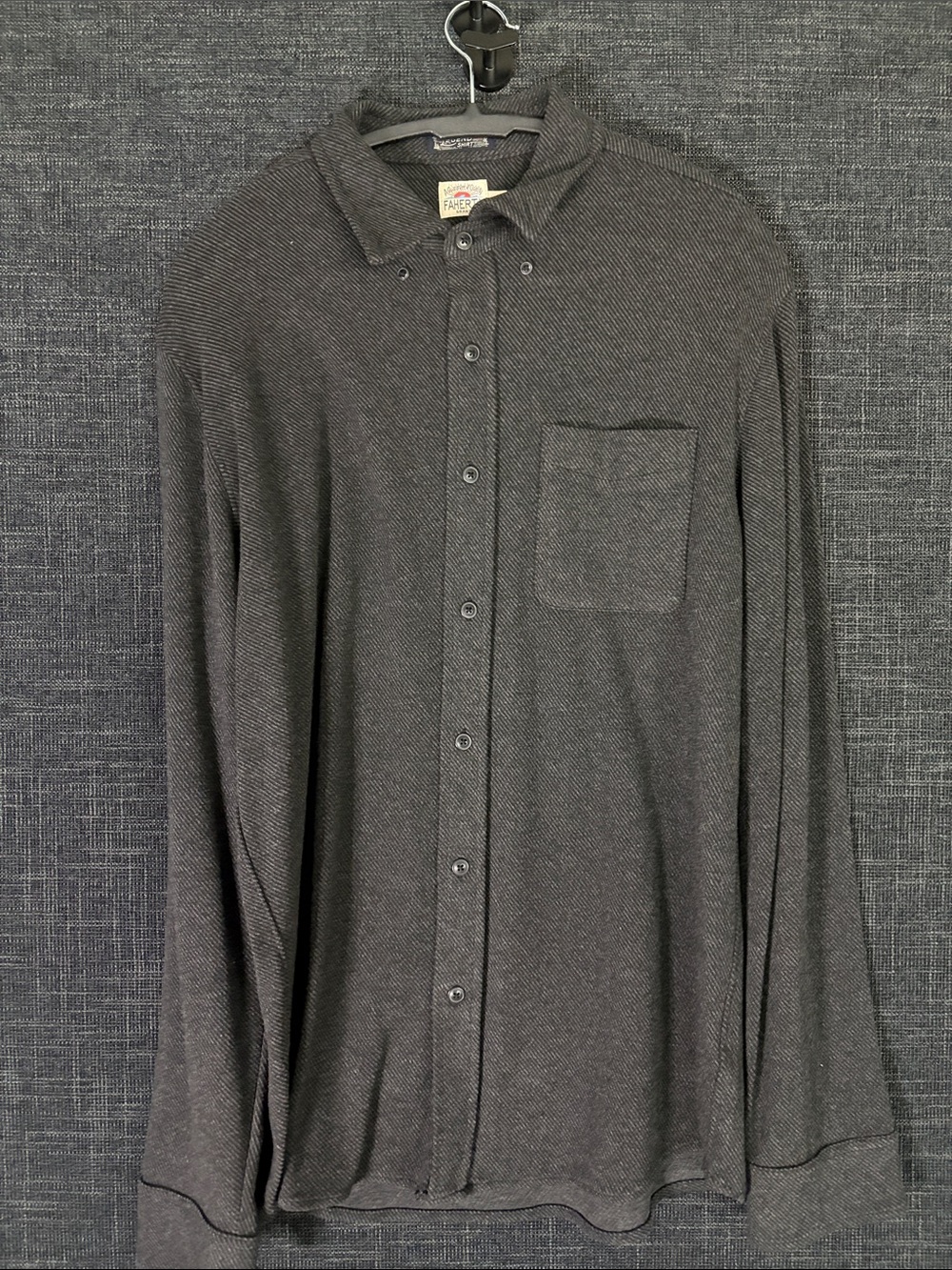 Faherty Dark Charcoal Long-Sleeve Button-Down Shirt